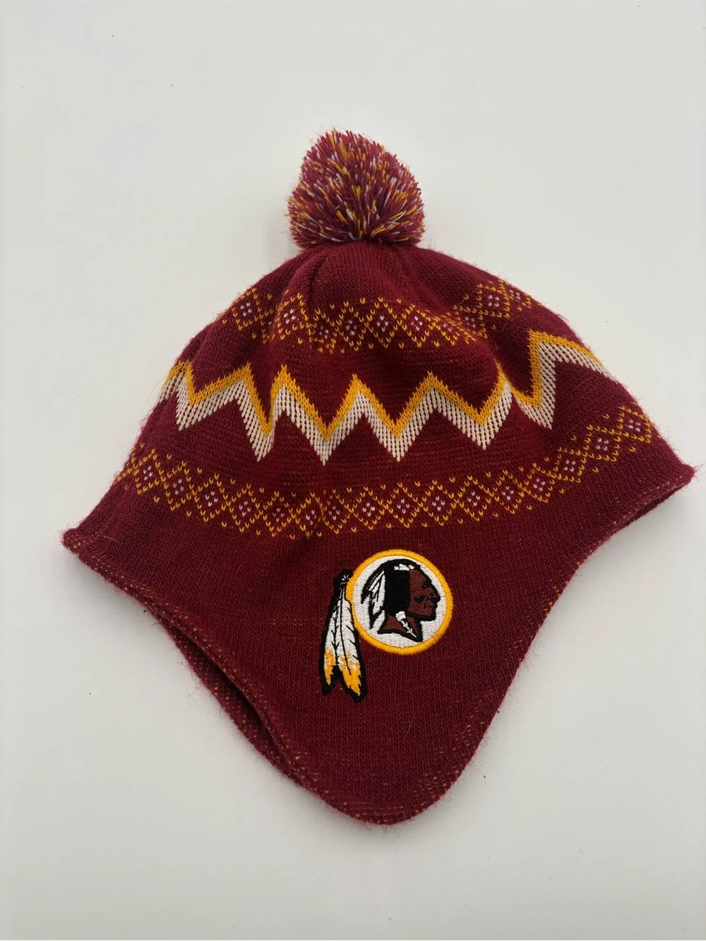 Washington Redskins Mongolian Pom Beanie – Cozy Winter Hat Ages 8-20